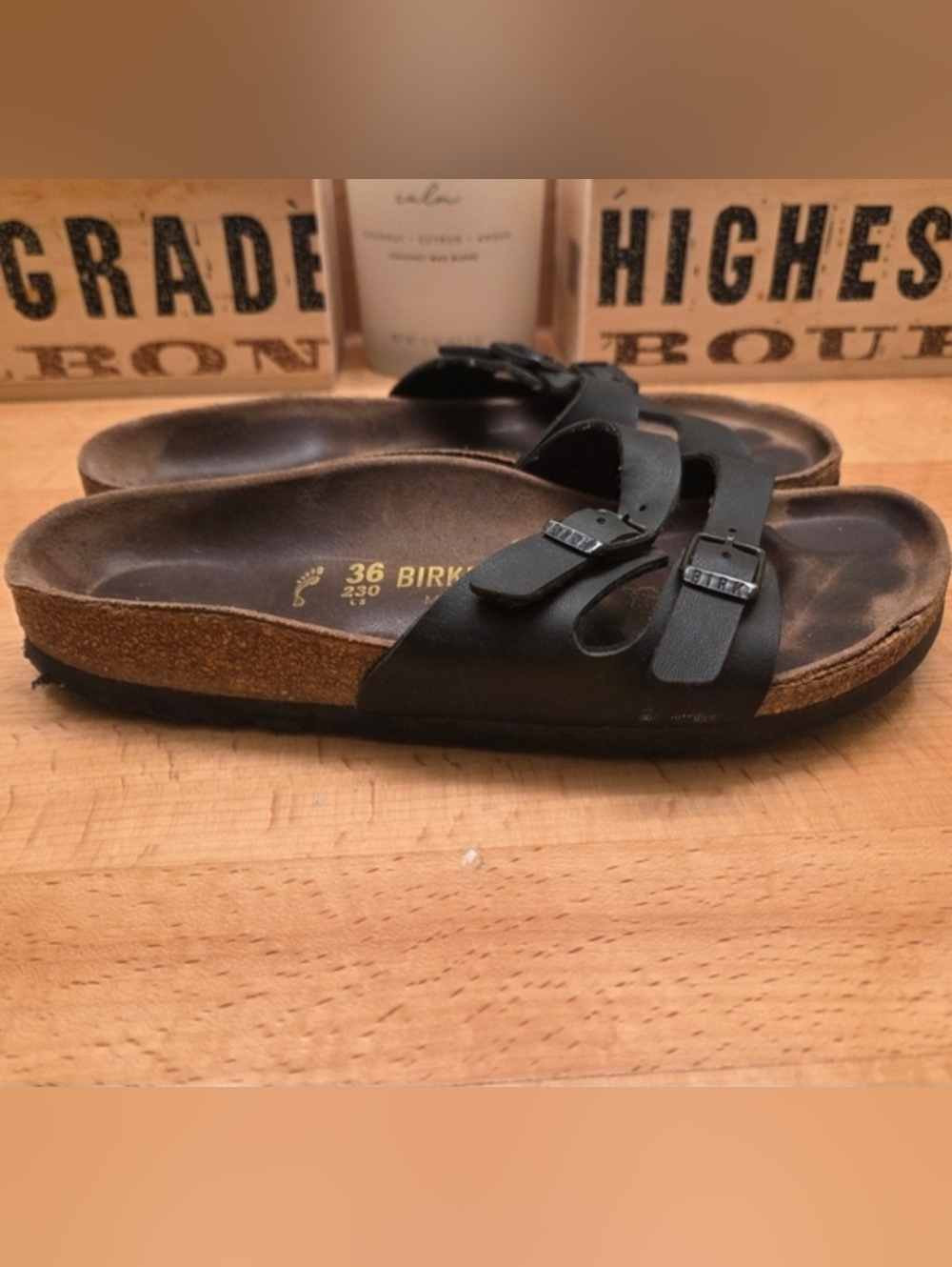 Birkenstock Ibiza Womens Sandals Black Birko-flor Size 36